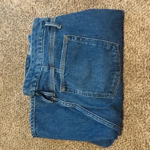 Good American 90's high rise, straight leg jeans